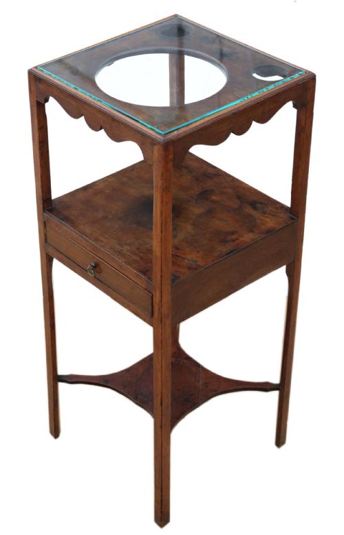 fig 1. Antique quality mahogany bedside table Georgian C1820