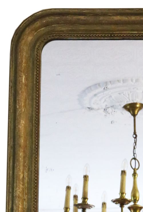 fig 1. Antique large quality gilt overmantle mirror late 19th Century