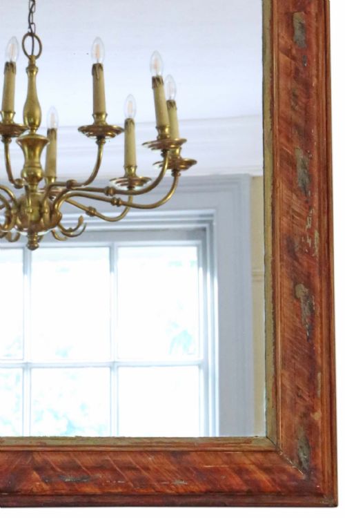 ANTIQUE LARGE QUALITY DECORATED OVERMANTLE MIRROR 19TH CENTURY - ADDITIONAL PHOTO 4