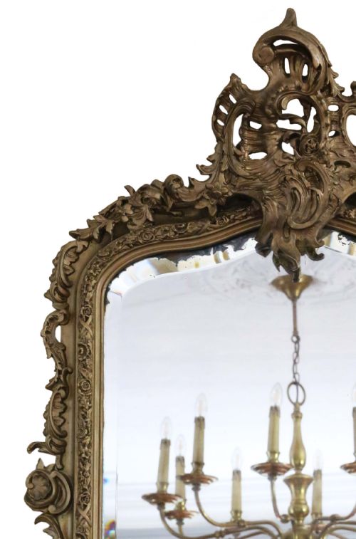 fig 1. Antique large fine quality decorative gilt overmantle mirror 19th Century