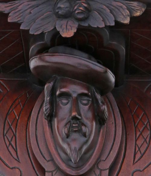 fig 1. Antique 19th Century carved walnut clock or decorative item wall bracket mount shelf