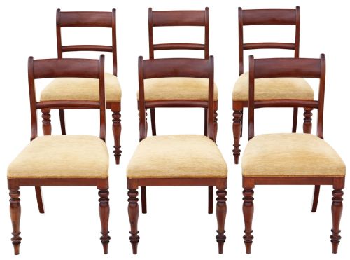 Antique 19th Century Fine Quality Set of 6 Mahogany Dining Chairs