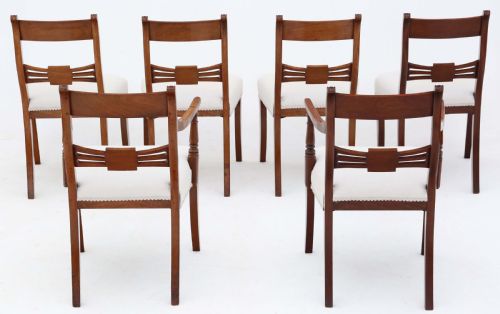 fig 1. Antique quality set of 6 (4 plus 2) 19th Century mahogany dining chairs