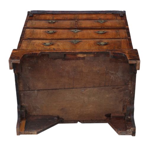 fig 2. Antique Georgian early 18th Century cross banded walnut bureau