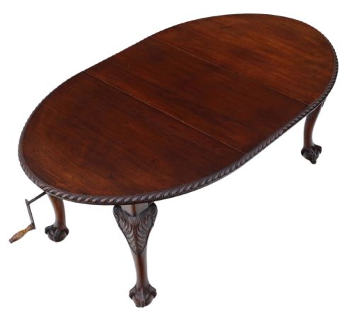 fig 1. Antique fine quality ~6' mahogany wind out extending dining table C1900