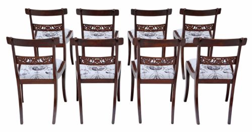 fig 1. Antique fine quality set of 8 Regency faux rosewood dining chairs 19th Century C1825