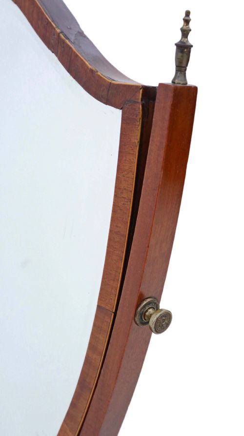 fig 1. Antique quality 19th Century mahogany shield dressing table swing mirror