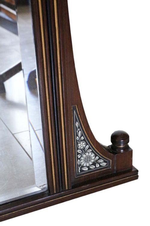 fig 1. Antique very large fine quality mahogany gilt and ebonised overmantle wall mirror C1880 Aesthetic