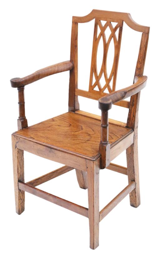 ANTIQUE QUALITY SET OF SIX 5 PLUS 1 ELM KITCHEN DINING CHAIRS 19TH CENTURY - ADDITIONAL PHOTO 2