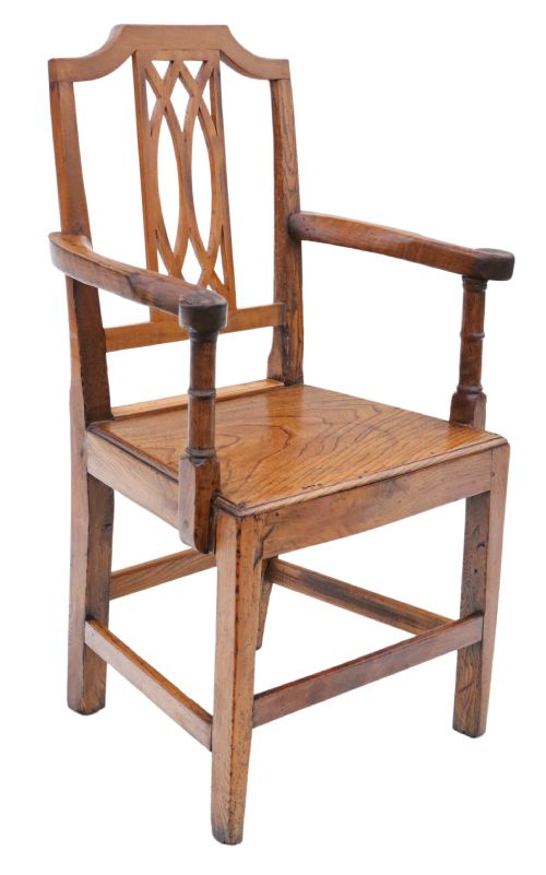 ANTIQUE QUALITY SET OF SIX 5 PLUS 1 ELM KITCHEN DINING CHAIRS 19TH CENTURY - ADDITIONAL PHOTO 3