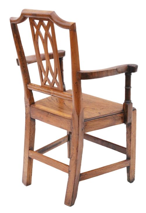 ANTIQUE QUALITY SET OF SIX 5 PLUS 1 ELM KITCHEN DINING CHAIRS 19TH CENTURY - ADDITIONAL PHOTO 5