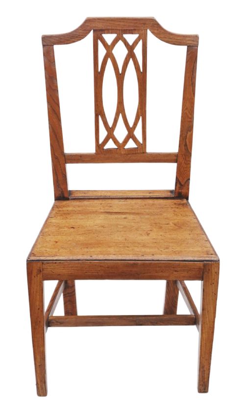 ANTIQUE QUALITY SET OF SIX 5 PLUS 1 ELM KITCHEN DINING CHAIRS 19TH CENTURY - ADDITIONAL PHOTO 6