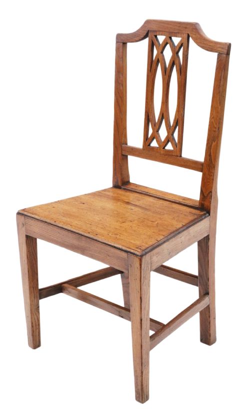 ANTIQUE QUALITY SET OF SIX 5 PLUS 1 ELM KITCHEN DINING CHAIRS 19TH CENTURY - ADDITIONAL PHOTO 7