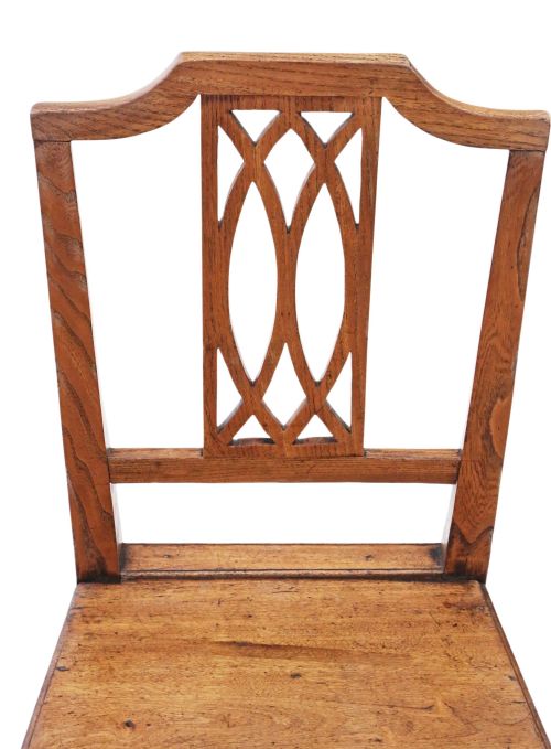 ANTIQUE QUALITY SET OF SIX 5 PLUS 1 ELM KITCHEN DINING CHAIRS 19TH CENTURY - ADDITIONAL PHOTO 10