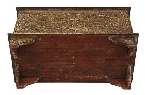 ANTIQUE FINE QUALITY CHINOISERIE BRASS COVERED CAMPHOR WOOD CHEST COFFER - ADDITIONAL PHOTO 7