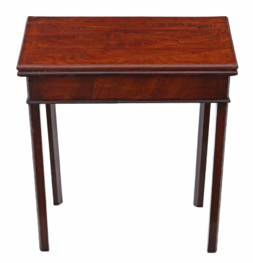 fig 1. Antique quality Georgian 18th Century Cuban mahogany folding console tea table