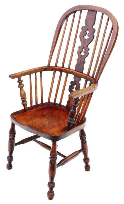 fig 1. Antique quality Victorian C1860 ash and elm Windsor chair