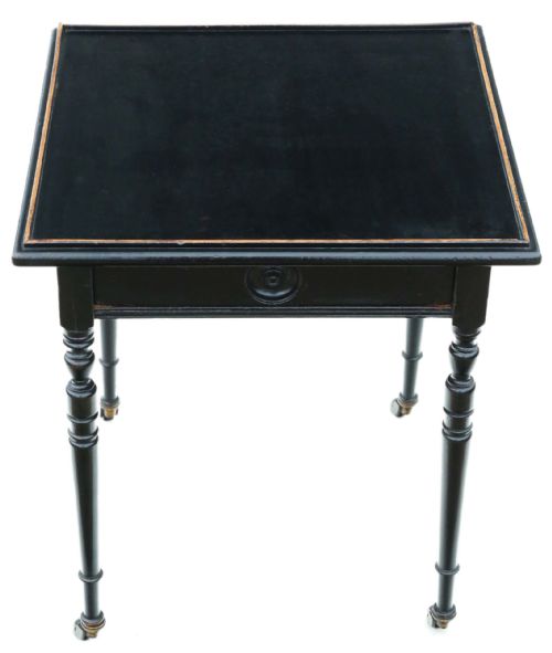 fig 2. Antique Victorian C1880 ebonised occasional side lamp table
