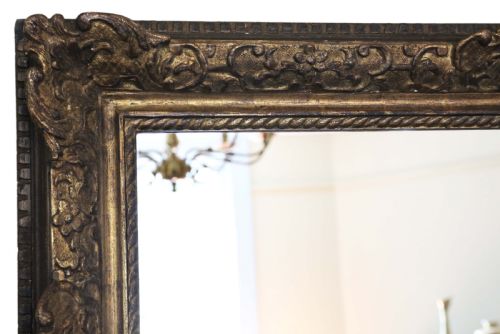 fig 1. Antique 19th Century large quality gilt overmantle wall mirror