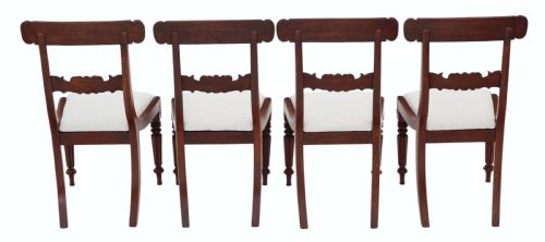 fig 1. Antique quality set of four William IV mahogany bar back dining chairs C1835