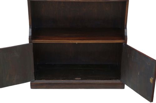 fig 1. Antique quality C1920 mahogany campaign waterfall bookcase
