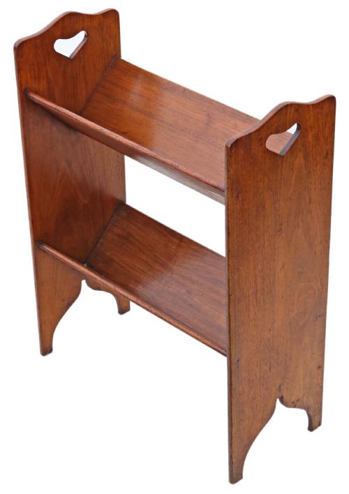 Antique Quality Art Nouveau Mahogany Book Trough C1910
