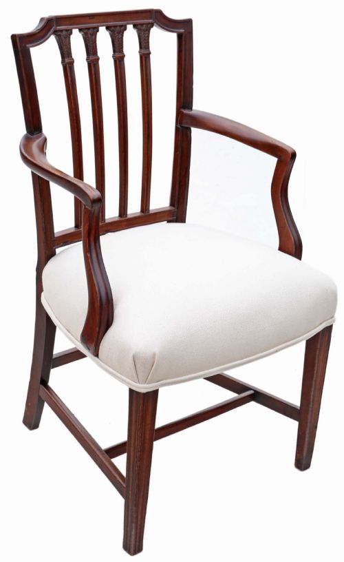 fig 1. Antique fine quality early 19th Century Georgian mahogany elbow desk chair