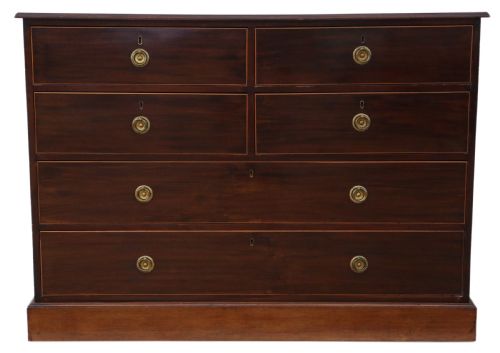 Antique Fine Quality 19th Century Inlaid Mahogany Chest of Drawers Mawer & Stephenson