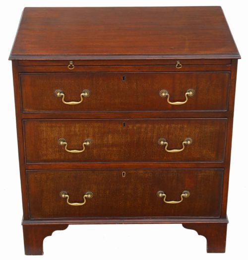 Antique Small Georgian Revival Mahogany Bachelor's Chest of Drawers C1910-20