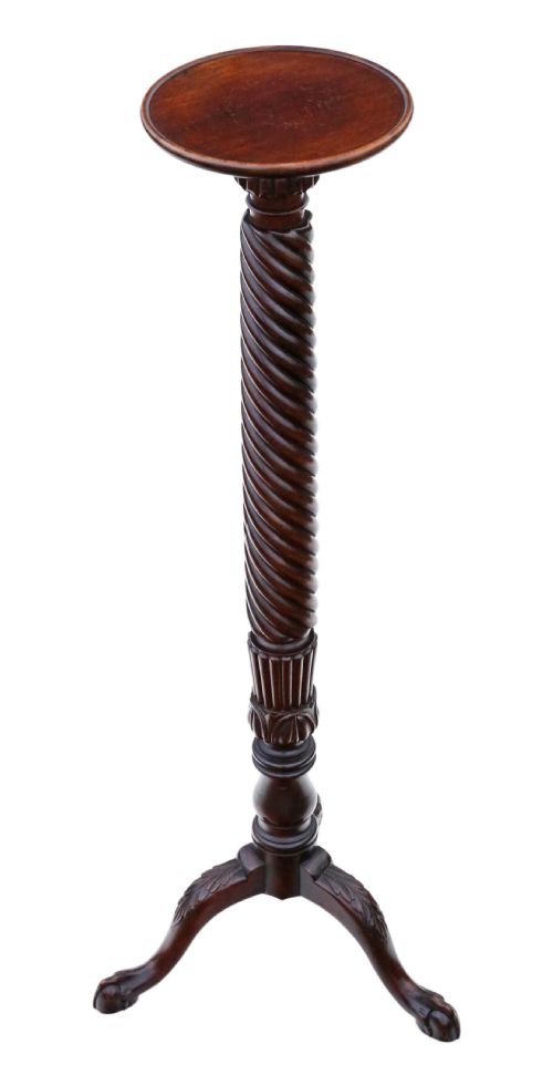 fig 1. Antique Victorian mahogany pedestal jardiniere table stand 19th Century