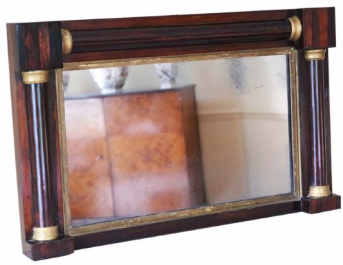 Antique Quality Regency Mahogany and Gilt Wall Mirror C1825