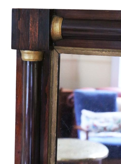 fig 1. Antique quality Regency mahogany and gilt wall mirror C1825