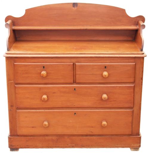 Antique Victorian 19c Pine Chest of Drawers