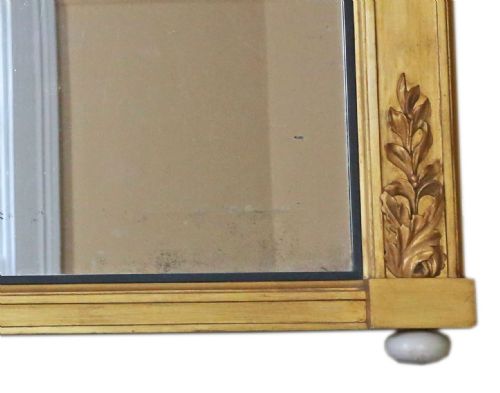 ANTIQUE LARGE FINE QUALITY DECORATIVE GILTWOOD OVERMANTLE WALL MIRROR 19TH CENTURY - ADDITIONAL PHOTO 2