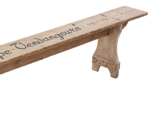 ANTIQUE CHAMPAGNE GARDEN DINING BENCH FROM EARLY 20TH CENTURY - ADDITIONAL PHOTO 2