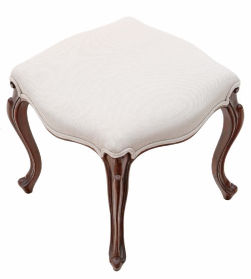 fig 1. Antique fine quality upholstered rosewood stool 19th Century