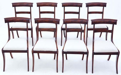 Antique Fine Quality Set of Eight Regency Mahogany Dining Chairs 19th Century