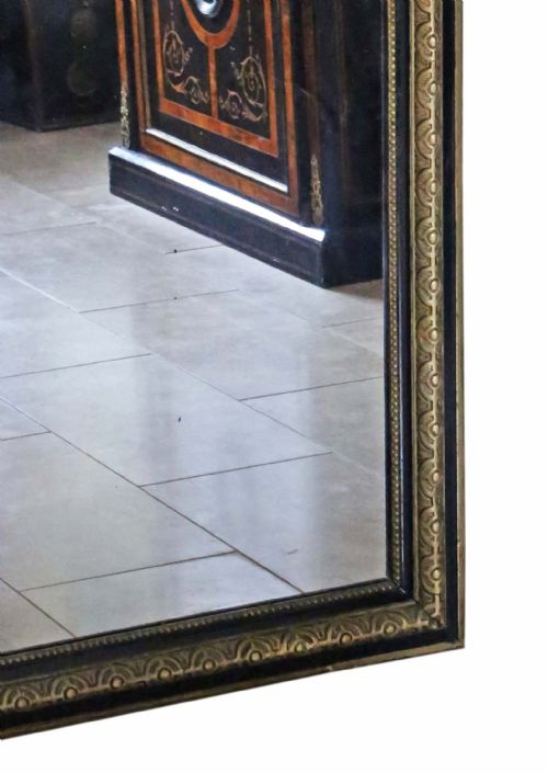 fig 1. Antique 19th Century very large quality ebonised and gilt overmantle wall mirror