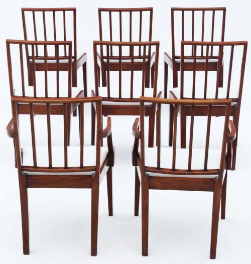 fig 1. Antique fine quality set of eight (6 plus 2) mahogany dining chairs C1820