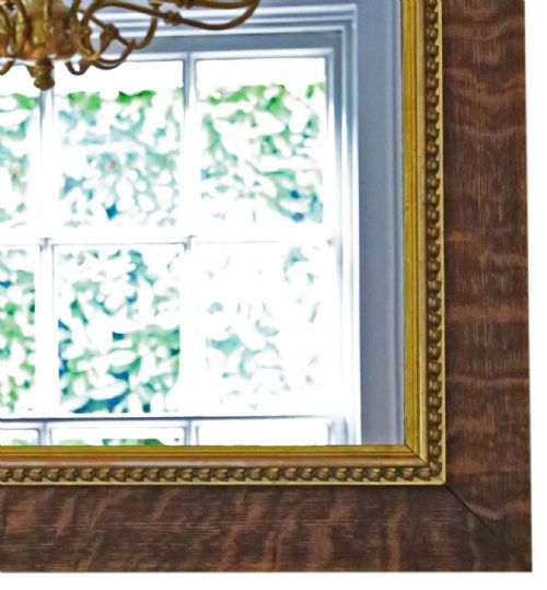 fig 1. Antique quality large gilt and oak 19th Century overmantle wall mirror