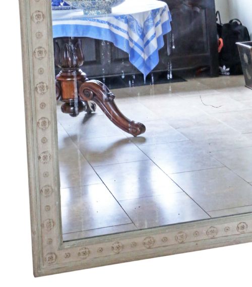 ANTIQUE VERY LARGE QUALITY PAINTED WALL MIRROR C1920 - ADDITIONAL PHOTO 2