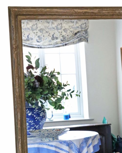 fig 1. Antique very large distressed overmantle wall mirror 19th Century