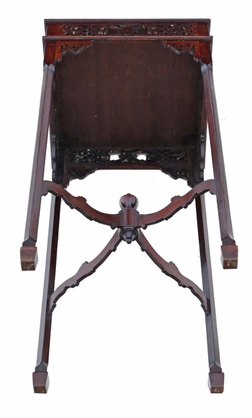 ANTIQUE MAHOGANY SIDE TABLE STAND C1920 - ADDITIONAL PHOTO 1