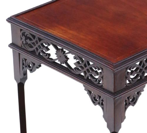 ANTIQUE MAHOGANY SIDE TABLE STAND C1920 - ADDITIONAL PHOTO 3