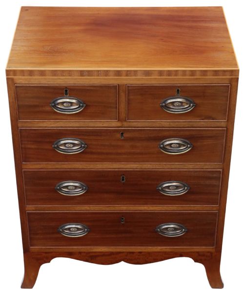 Antique Fine Quality Small 19th Century Caddy Top Mahogany Chest of Drawers