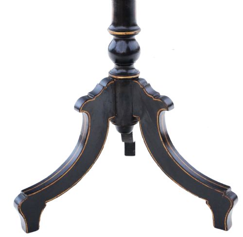 fig 1. Antique fine quality decorated black lacquer side table 19th Century