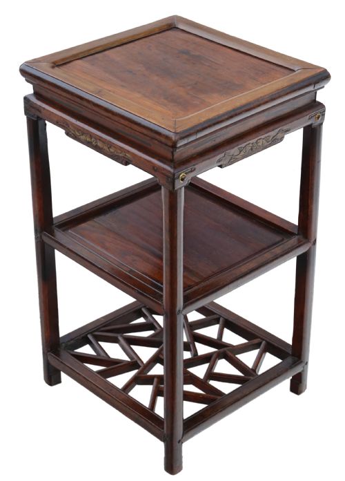 Antique 19th Century Chinese Oriental Elm Side Table