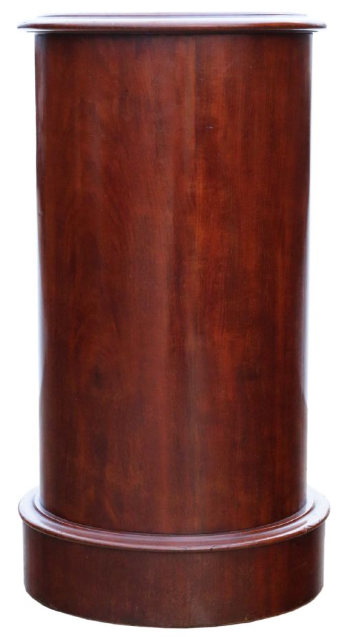 fig 1. Antique quality Victorian mahogany marble cylinder bedside cupboard