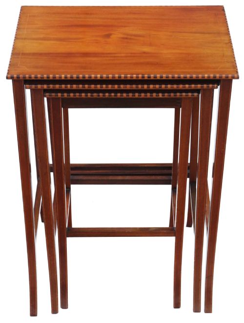 Antique Fine Quality Mahogany Nest of 3 Edwardian Tables C1905