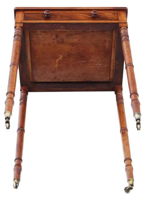 ANTIQUE VERY FINE QUALITY SMALL 19TH CENTURY MAHOGANY WRITING TABLE - ADDITIONAL PHOTO 4